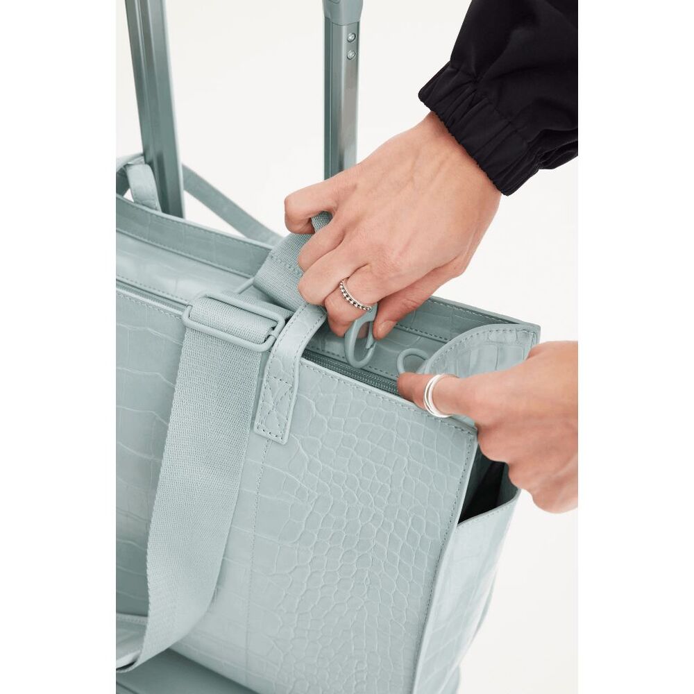 NWT BEIS Work Tote - Slate Blue/Gray - Embossed Faux Leather - Picture 2 of 7